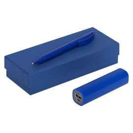 Набор Couple: аккумулятор и ручка, синий, Цвет: синий, Размер: 17