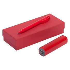 Набор Couple: аккумулятор и ручка, красный, Цвет: красный, Размер: 17