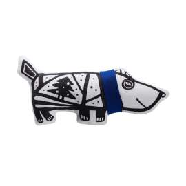 Игрушка «Собака в шарфе», малая, белая с синим, Цвет: синий, Размер: 30х14 см