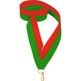 0021-025 Лента для медали, 22мм (красный, зеленый)