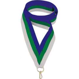 0021-153 Лента для медали 22мм (синий, зеленый, белый)