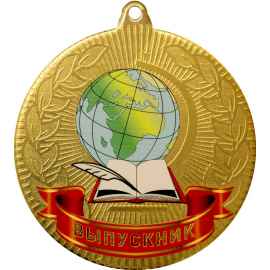 3614-400 Медаль ВЫПУСКНИК с УФ печатью, золото, Цвет: Золото
