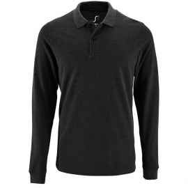 Рубашка поло мужская с длинным рукавом Perfect LSL Men черный меланж, размер XL