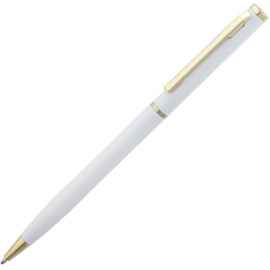 Ручка шариковая Hotel Gold, ver.2, глянцевая белая, Цвет: белый, Размер: 13х0