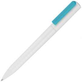 Ручка шариковая Split White Neon, белая с голубым, Цвет: голубой, Размер: 14х1