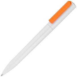 Ручка шариковая Split White Neon, белая с оранжевым, Цвет: оранжевый, Размер: 14х1