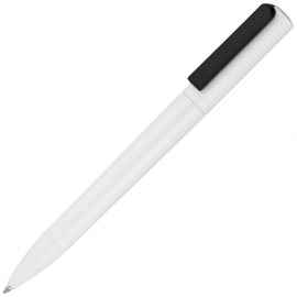 Ручка шариковая Split White Neon, белая с черным, Цвет: черный, Размер: 14х1