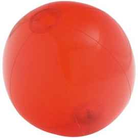 Надувной пляжный мяч Sun and Fun, полупрозрачный красный, Цвет: красный, Размер: диаметр 24