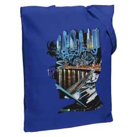 Холщовая сумка Moscow Boy, ярко-синяя, Цвет: синий, Размер: 35х38х6 см