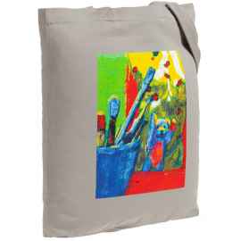 Холщовая сумка Artist Bear, серая, Цвет: серый, Размер: 35х38х6 см