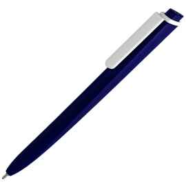 Ручка шариковая Pigra P02 Mat, темно-синяя с белым, Цвет: темно-синий, Размер: 14