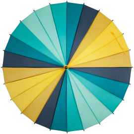 Зонт-трость «Спектр», бирюзовый с желтым, Цвет: бирюзовый, Размер: Длина 80 см