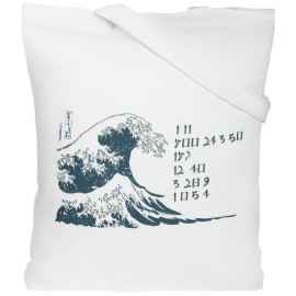 Холщовая сумка «Цифровые стихи. Японская поэзия», молочно-белая, Цвет: белый, Размер: 35х38х6 см