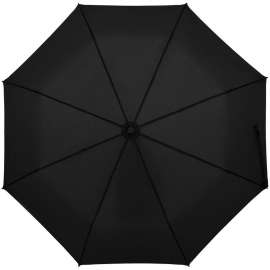 Зонт складной Clevis с ручкой-карабином, черный, Цвет: черный, Размер: длина 57 см