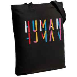 Холщовая сумка Human, черная, Цвет: черный, Размер: 35х38х6 см