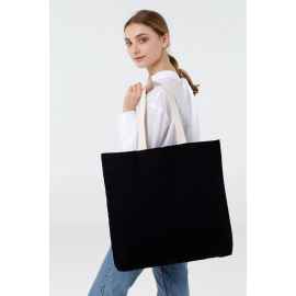 Холщовая сумка Shelty, черная, Цвет: черный, Размер: 49х45х4 с