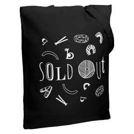 Холщовая сумка Sold Out, черная, Цвет: черный, Размер: 35х38х6 см