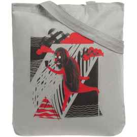 Холщовая сумка «Преодолень», серая, Цвет: серый, Размер: 35х38х6 см
