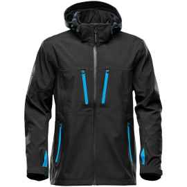 Куртка софтшелл мужская Patrol черная с синим, размер XXL, Цвет: синий, Размер: XXL