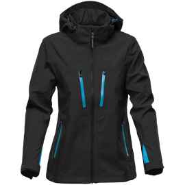 Куртка софтшелл женская Patrol черная с синим, размер XL, Цвет: синий, Размер: XL