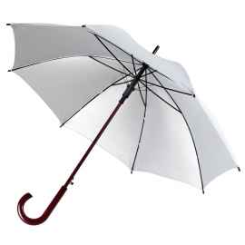 Зонт-трость Standard, белый с серебристым внутри, Цвет: серебристый, Размер: длина 90 см