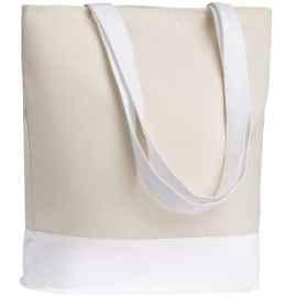 Сумка для покупок на молнии Shopaholic Zip, неокрашенная с белым, Цвет: белый, Размер: 44х40х14 см