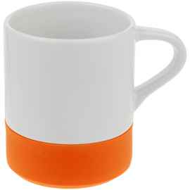Кружка с силиконовой подставкой Protege, оранжевая, Цвет: оранжевый, Объем: 300, Размер: диаметр 8,4 см, высота 10 см