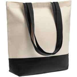 Холщовая сумка Shopaholic, черная, Цвет: черный, Размер: 43