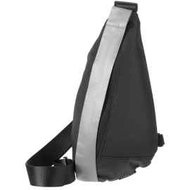 Сумка кросс-боди tagBag со светоотражающим элементом, черная, Цвет: черный, Размер: 18х34х9 см