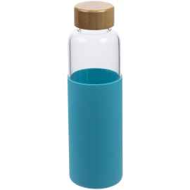Бутылка для воды Dakar, прозрачная с бирюзовым, Цвет: бирюзовый, Объем: 500, Размер: диаметр 6