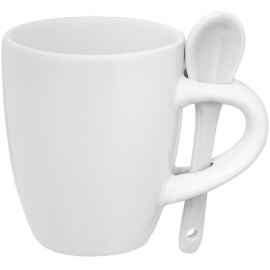 Кофейная кружка Pairy с ложкой, белая, Цвет: белый, Объем: 100, Размер: кружка: диаметр 5