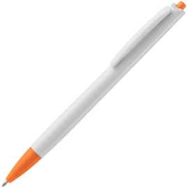 Ручка шариковая Tick, белая с оранжевым, Цвет: оранжевый, Размер: 14