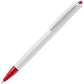 Ручка шариковая Tick, белая с красным, Цвет: красный, Размер: 14