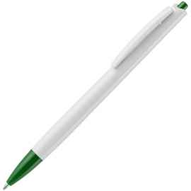 Ручка шариковая Tick, белая с зеленым, Цвет: зеленый, Размер: 14