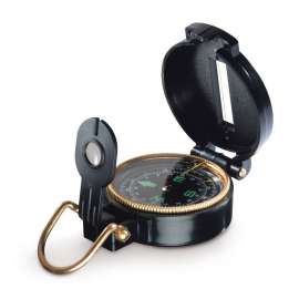 Туристический компас Azimuth, черный с золотой каймой, Размер: компас: 7х5
