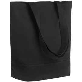 Сумка для покупок на молнии Shopaholic Zip, черная, Цвет: черный, Размер: 44х40х14 см, ручки: 68х3,5 см