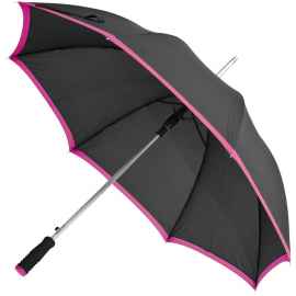 Зонт-трость Highlight, черный с розовым, Цвет: розовый, Размер: диаметр купола 104 см