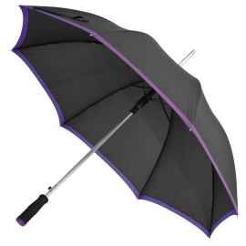 Зонт-трость Highlight, черный с фиолетовым, Цвет: фиолетовый, Размер: диаметр купола 104 см