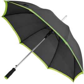 Зонт-трость Highlight, черный с зеленым, Цвет: зеленый, Размер: диаметр купола 104 см