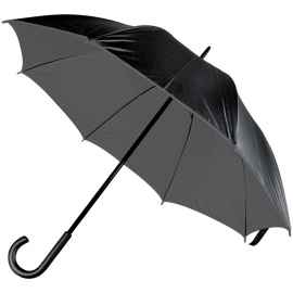 Зонт-трость Downtown, черный с серым, Цвет: серый, Размер: диаметр купола 102 см