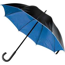 Зонт-трость Downtown, черный с синим, Цвет: синий, Размер: диаметр купола 102 см