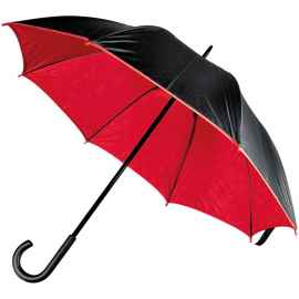Зонт-трость Downtown, черный с красным, Цвет: красный, Размер: диаметр купола 102 см
