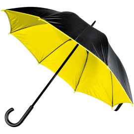 Зонт-трость Downtown, черный с желтым, Цвет: черный, желтый, Размер: диаметр купола 102 см, длина 88 см