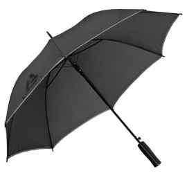 Зонт-трость Jenna, черный с серым, Цвет: серый, Размер: диаметр купола 104 с