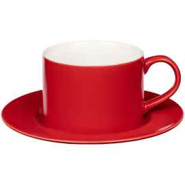 Чайная пара Clio, красная, Цвет: красный, Объем: 250, Размер: чашка: диаметр 8