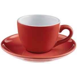 Чайная пара Cozy Morning, красная, Цвет: красный, Объем: 200, Размер: чашка: диаметр 8
