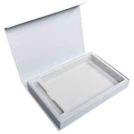 Коробка Silk с ложементом под ежедневник 15х21 см и ручку, серебристая, Цвет: серебристый, Размер: 27х18х3