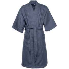 Халат вафельный мужской Boho Kimono, темно-серый (графит), размер XL (52-54), Цвет: темно-синий, Размер: XL
