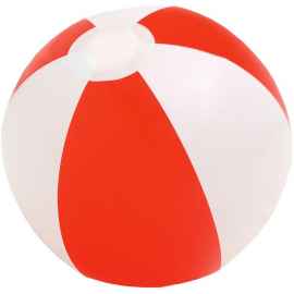 Надувной пляжный мяч Cruise, красный с белым, Цвет: красный, Размер: диаметр 21 см