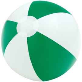 Надувной пляжный мяч Cruise, зеленый с белым, Цвет: зеленый, Размер: диаметр 21 см